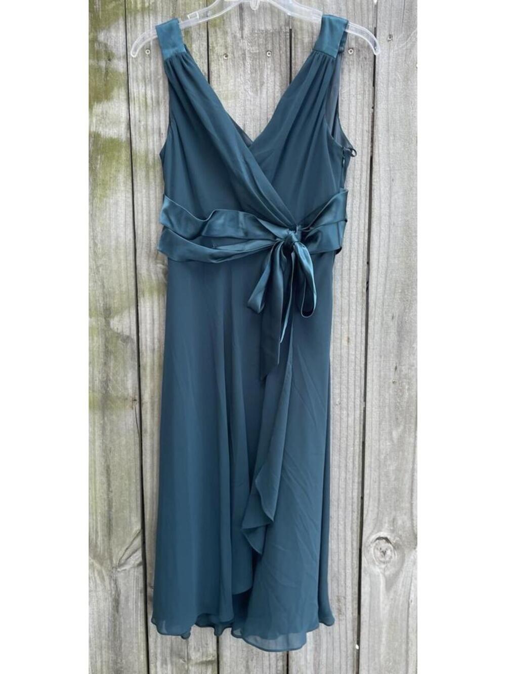 evan picone dress 14 petite cocktail Green Sleeveless MIDI